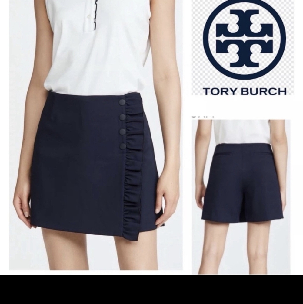 Tory Burch Sport NWT Midnight Skort Ruffled Snap